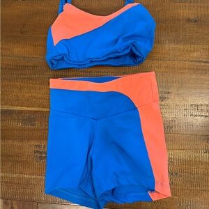 Blue and Coral five dancewear set